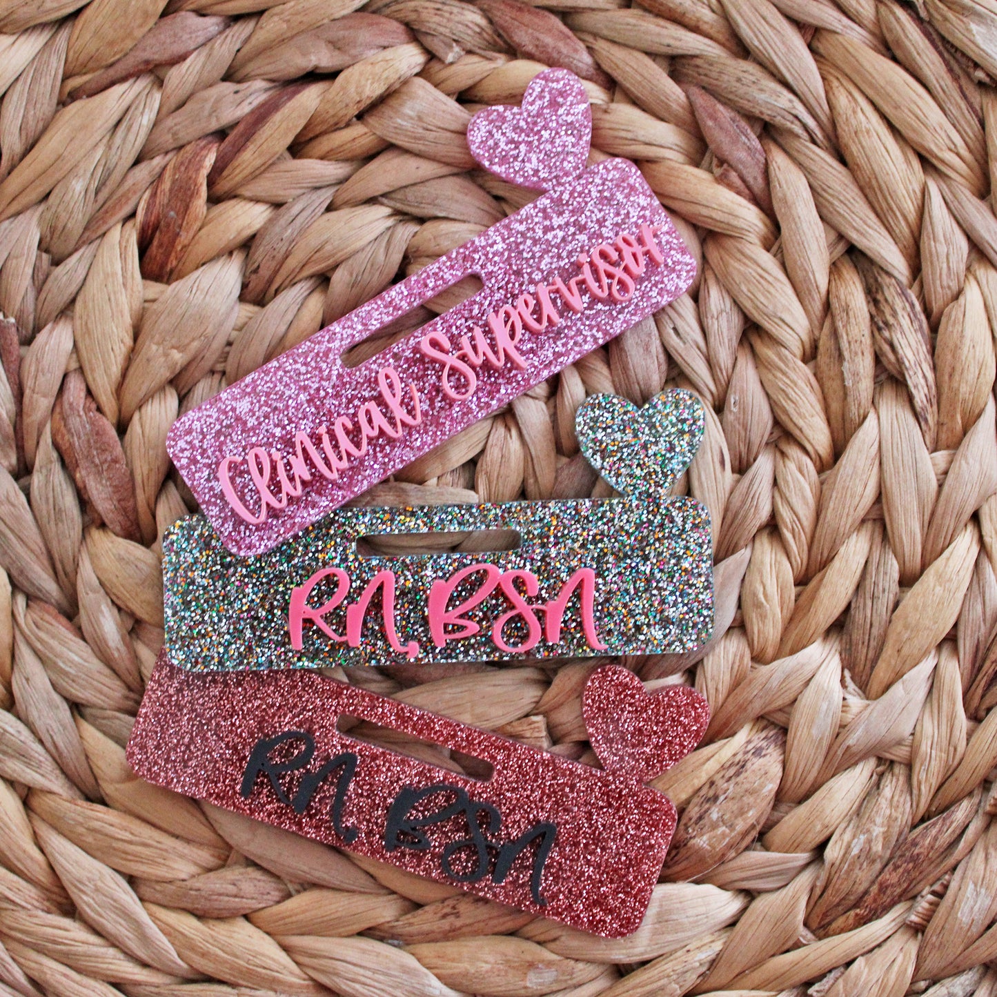 Custom Acrylic Badge Topper With Heart