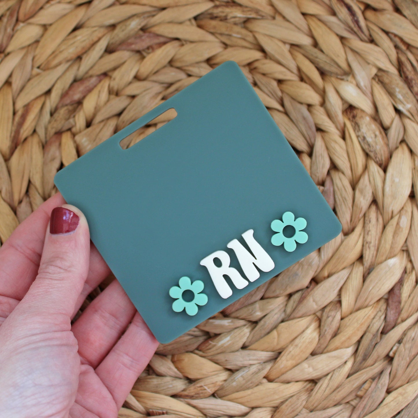 Flower Custom Acrylic Badge Buddy, with Extended sizes