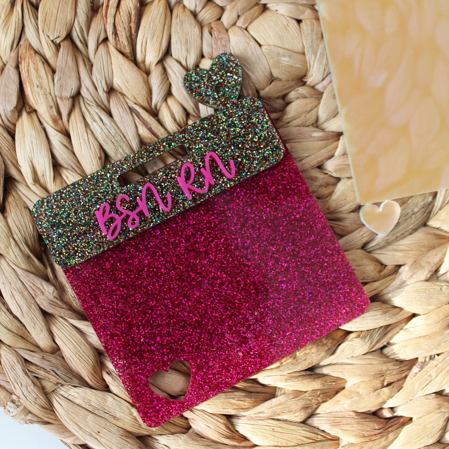 Custom Acrylic Badge Topper With Heart
