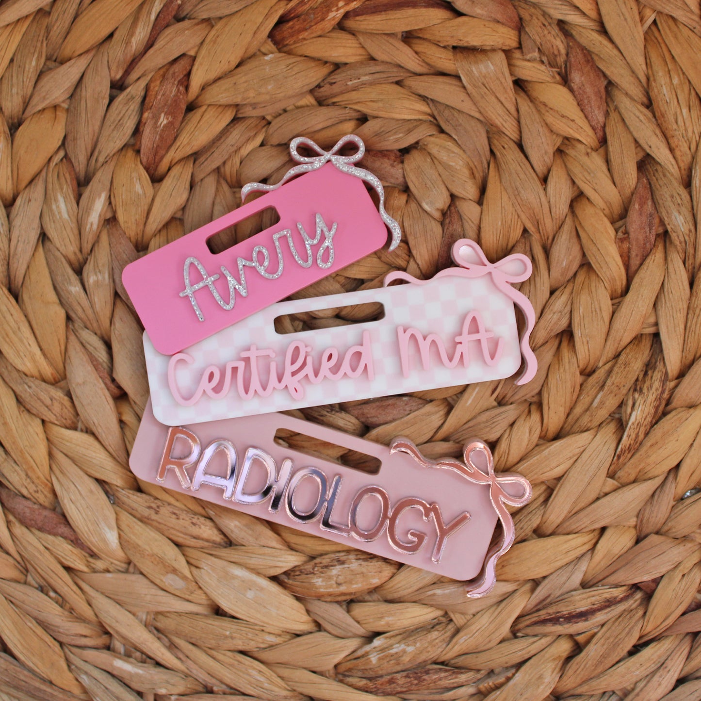 Bow Custom Acrylic Badge Topper
