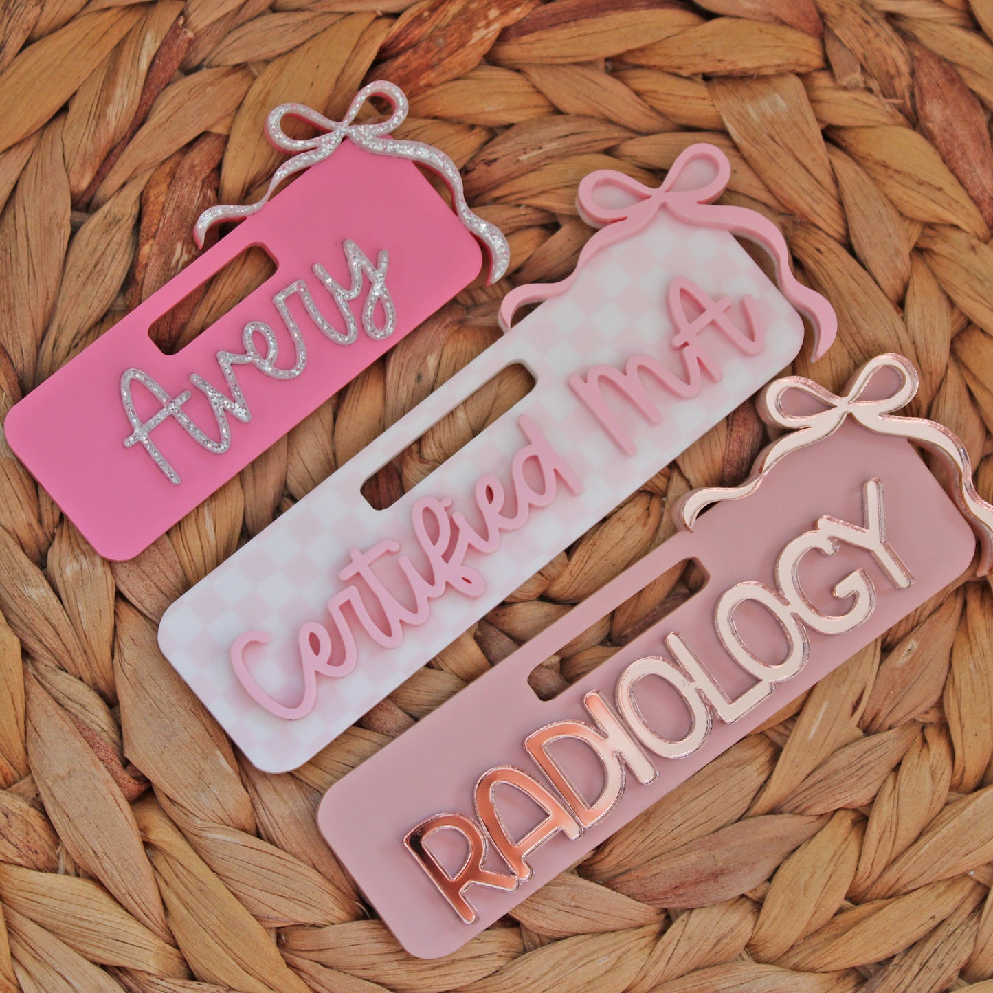 Bow Custom Acrylic Badge Topper