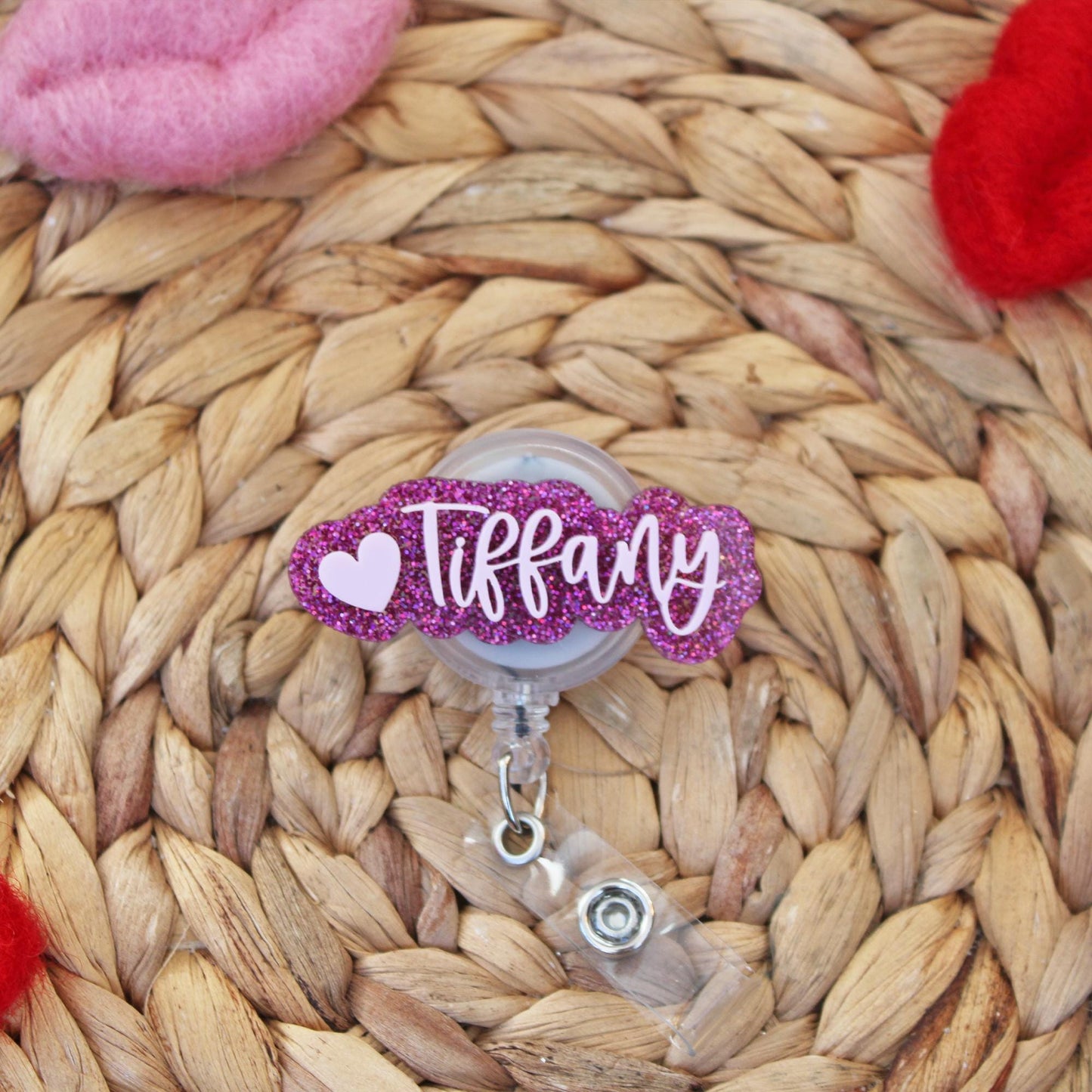 Name Badge Reel With Heart