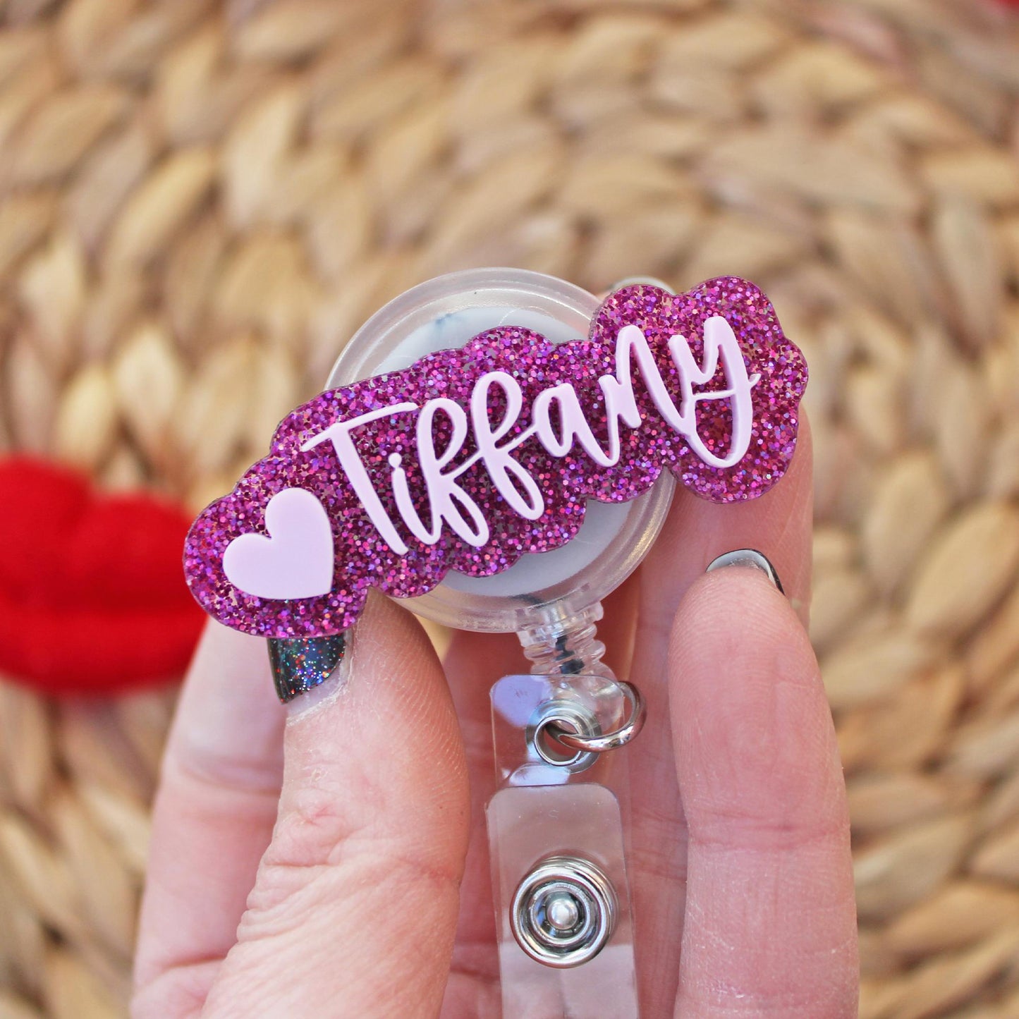 Name Badge Reel With Heart