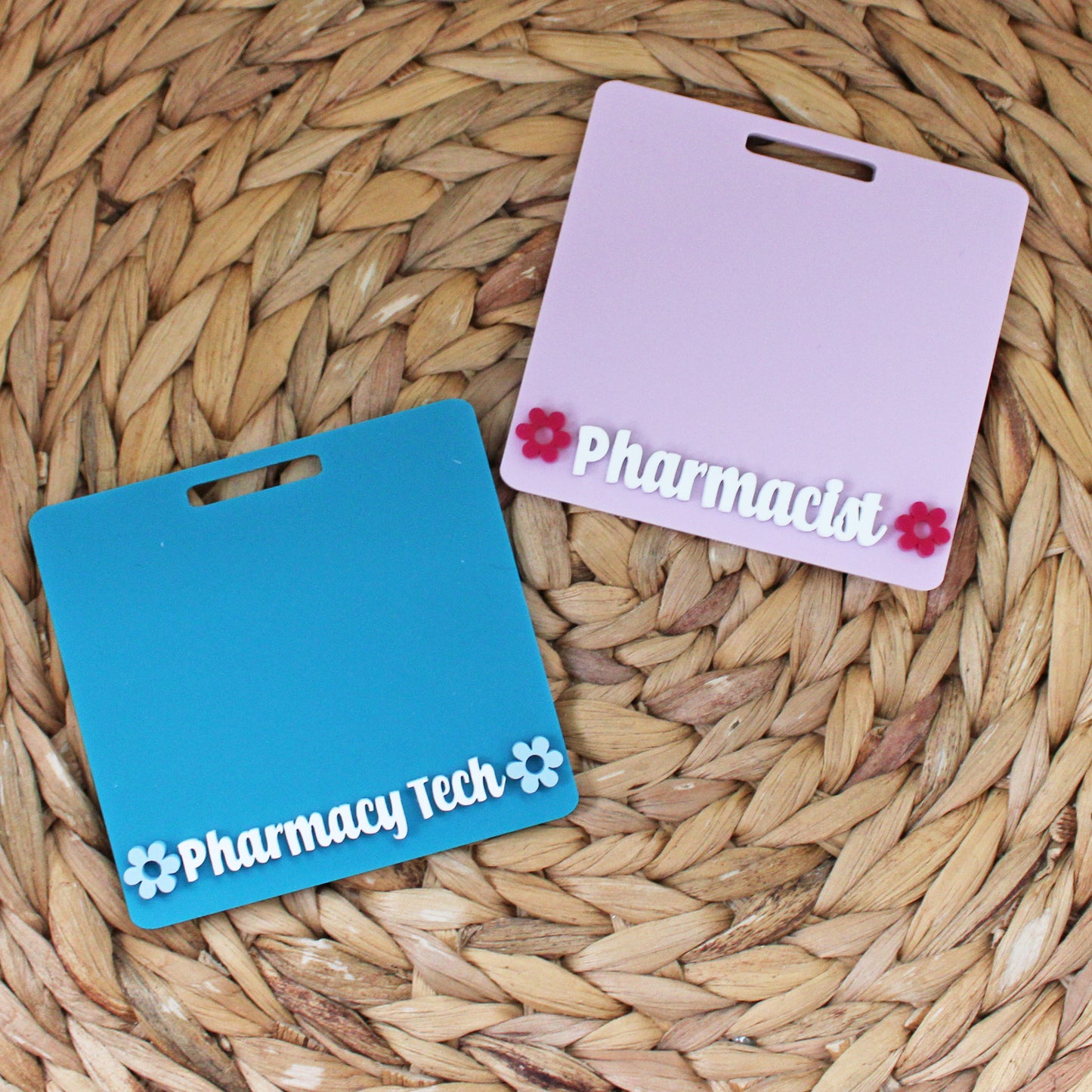 Flower Custom Acrylic Badge Buddy, with Extended sizes