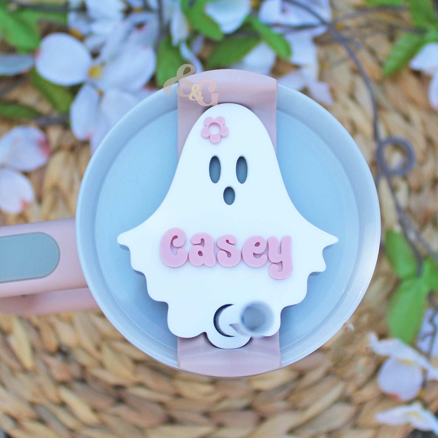 Ghost Stanley Name Plate- With Flower