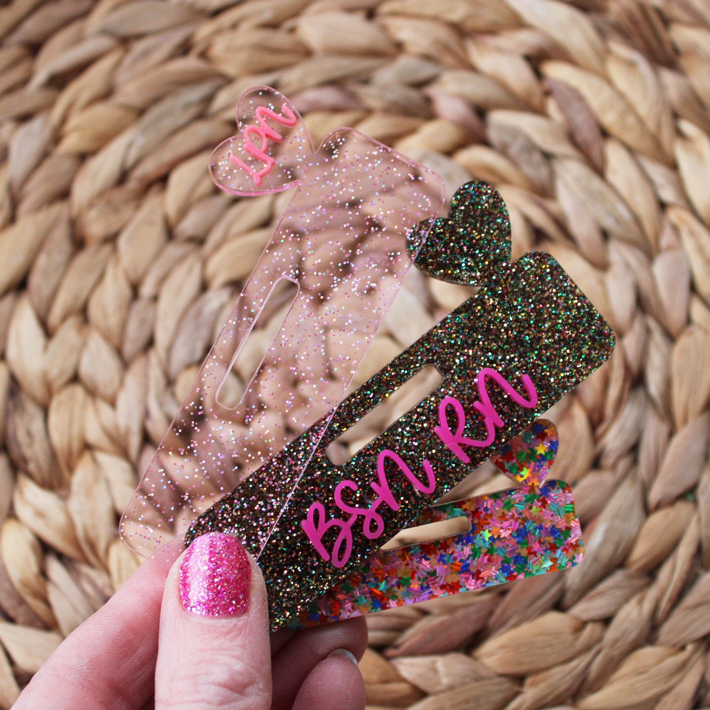 Custom Acrylic Badge Topper With Heart