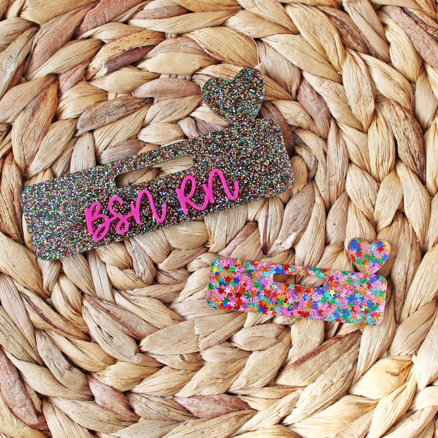 Custom Acrylic Badge Topper With Heart