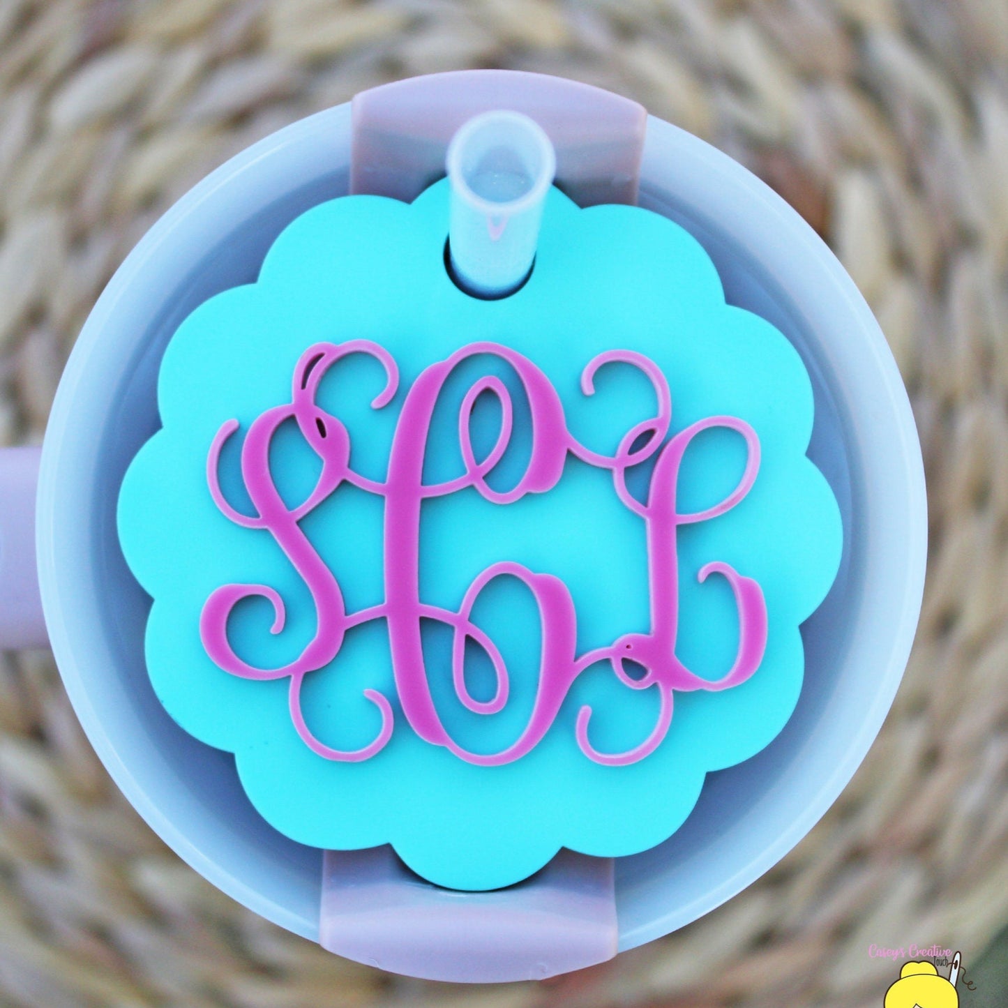 Monogram Stanley Name Plate, Monogram Stanley Topper, tumbler topper, name plate