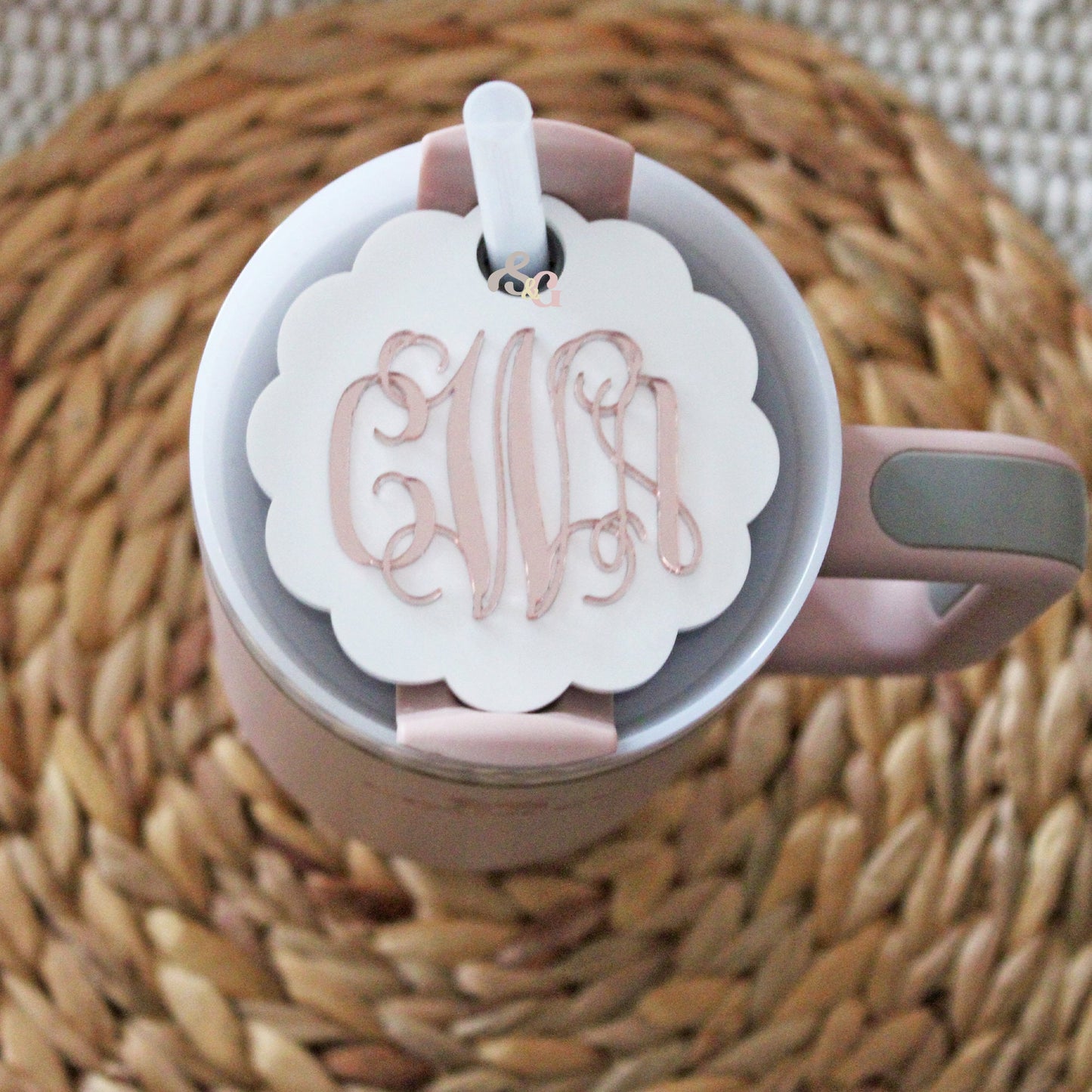 monogram tumbler topper