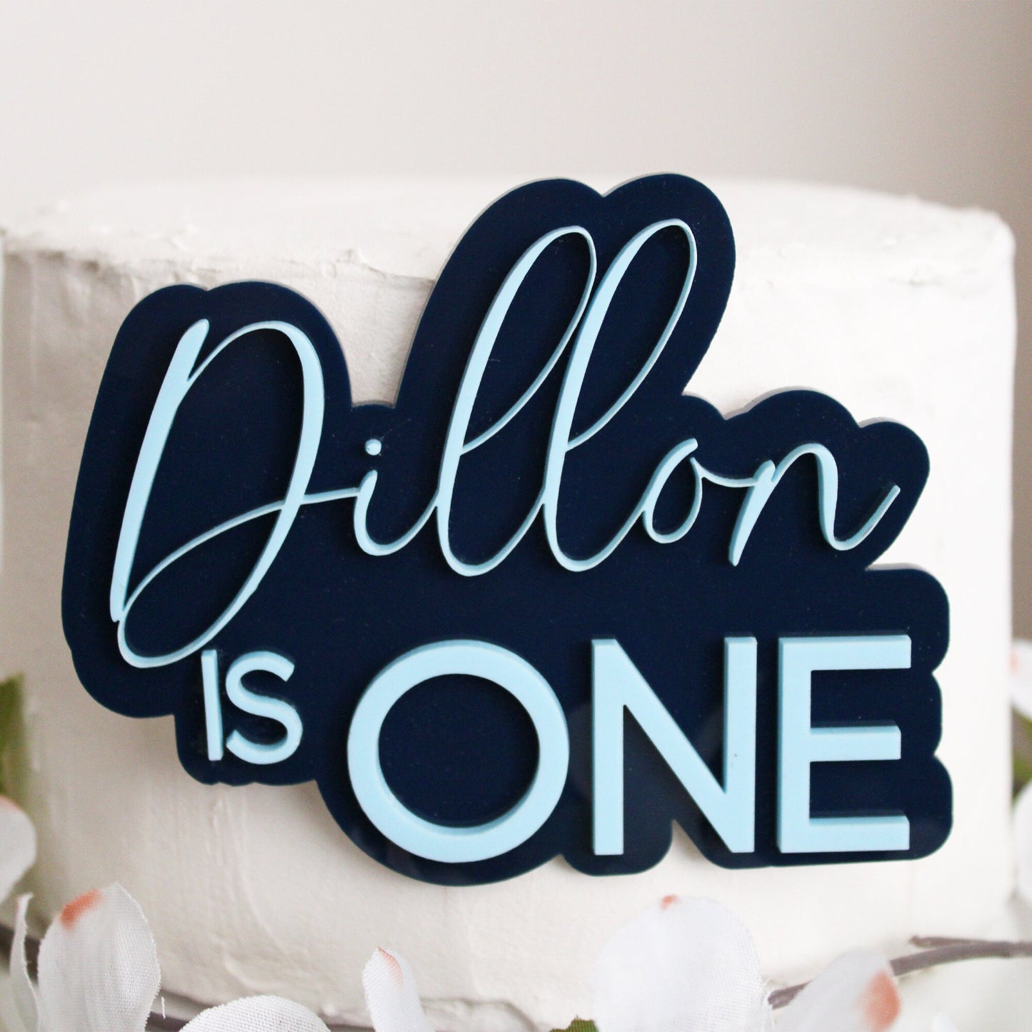 3D Acrylic Custom Name Cake Topper, Boho First Birthday Party, Personalized Name, First Birthday, 1st birthday, Double Layered Cake Decor
