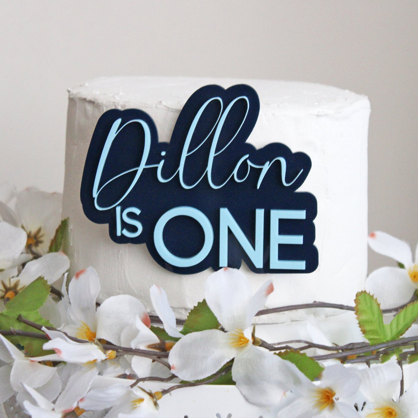 3D Acrylic Custom Name Cake Topper, Boho First Birthday Party, Personalized Name, First Birthday, 1st birthday, Double Layered Cake Decor