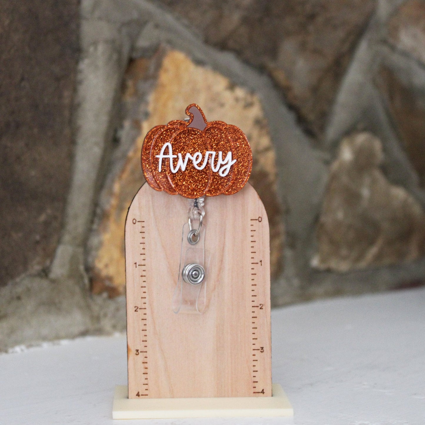 Pumpkin Badge Reel, custom name badge reel, Personalized Retractable ID Badge Holder, name badge Reel, pumpkin badge reel, fall reel