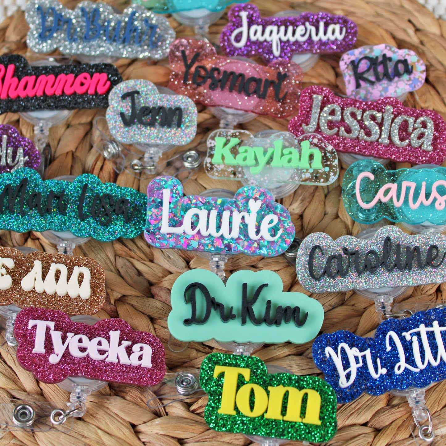 Name Badge Reel, custom name badge reel, Personalized Retractable ID Badge Holder , name badge Reel, teacher badge reel, name badge