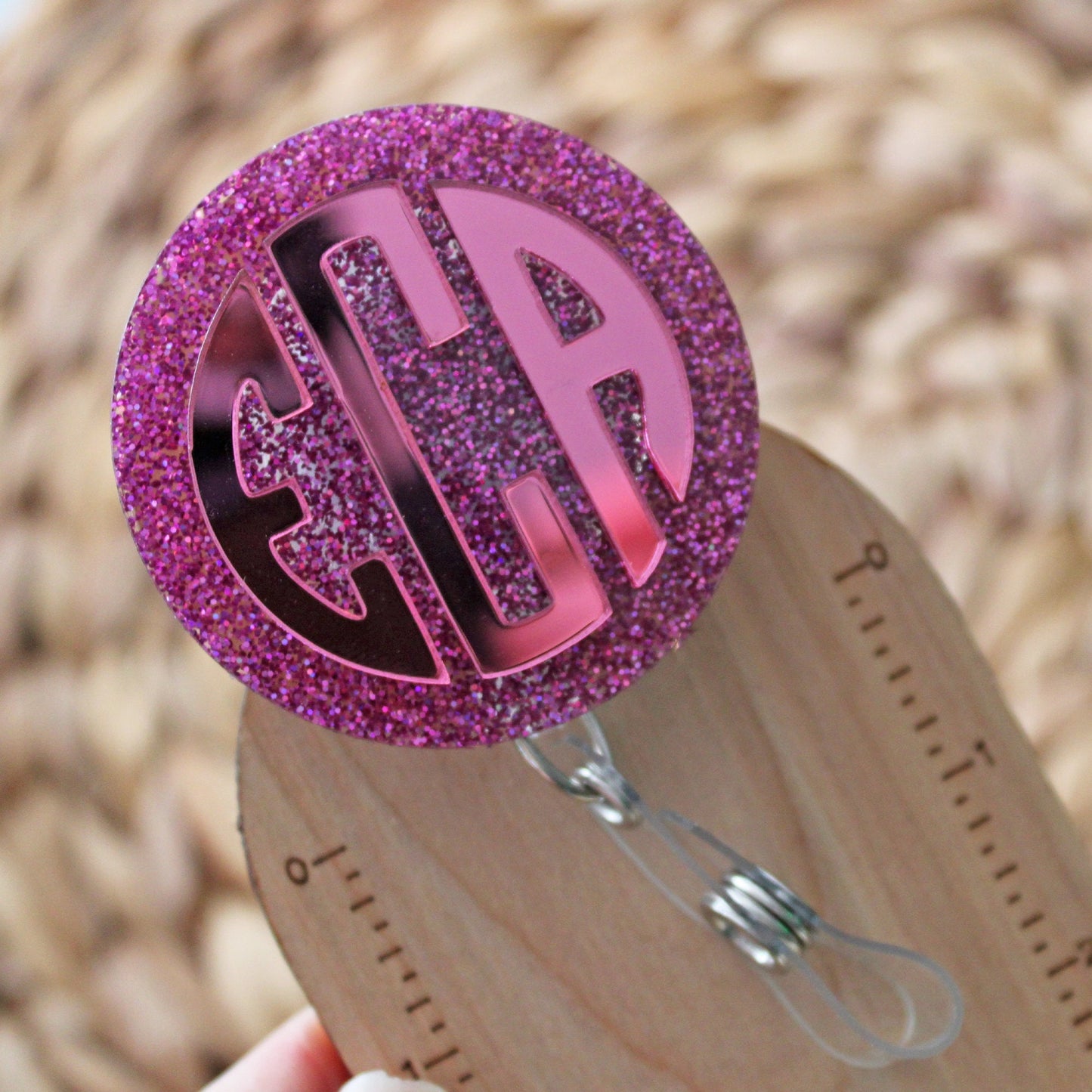 Monogram Badge Reel, custom name badge reel, badge reel, initial badge reel
