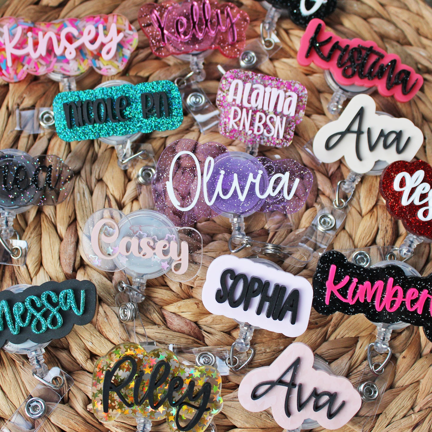 Stacked Name Badge Reel