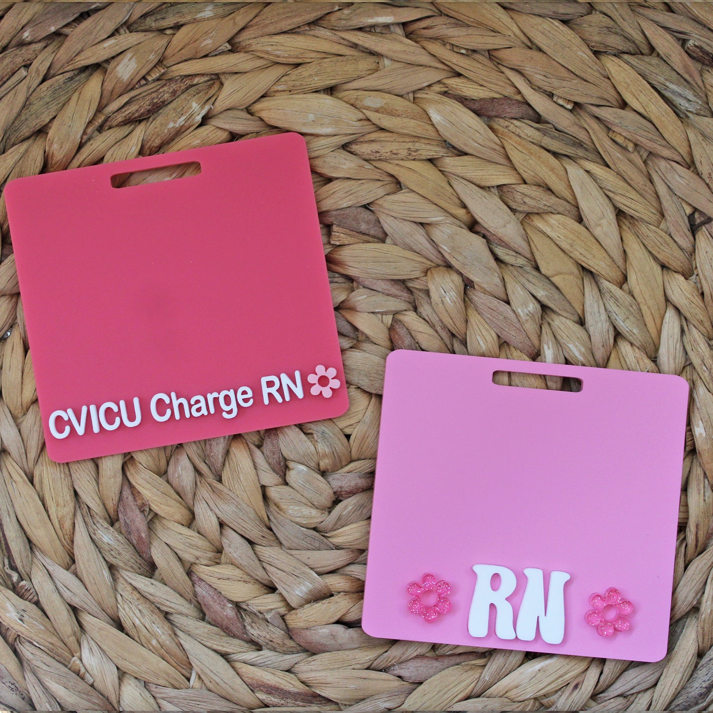 Flower Custom Acrylic Badge Buddy, with Extended sizes