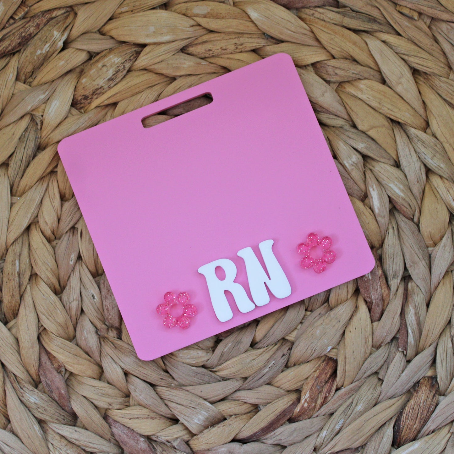 Flower Custom Acrylic Badge Buddy, with Extended sizes