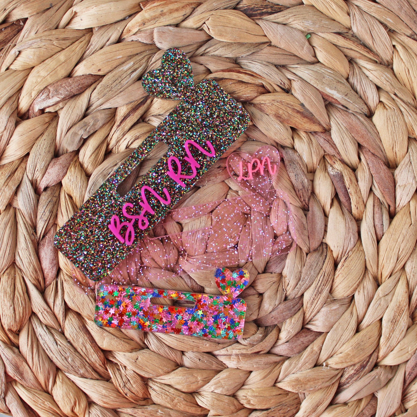 Custom Acrylic Badge Topper With Heart
