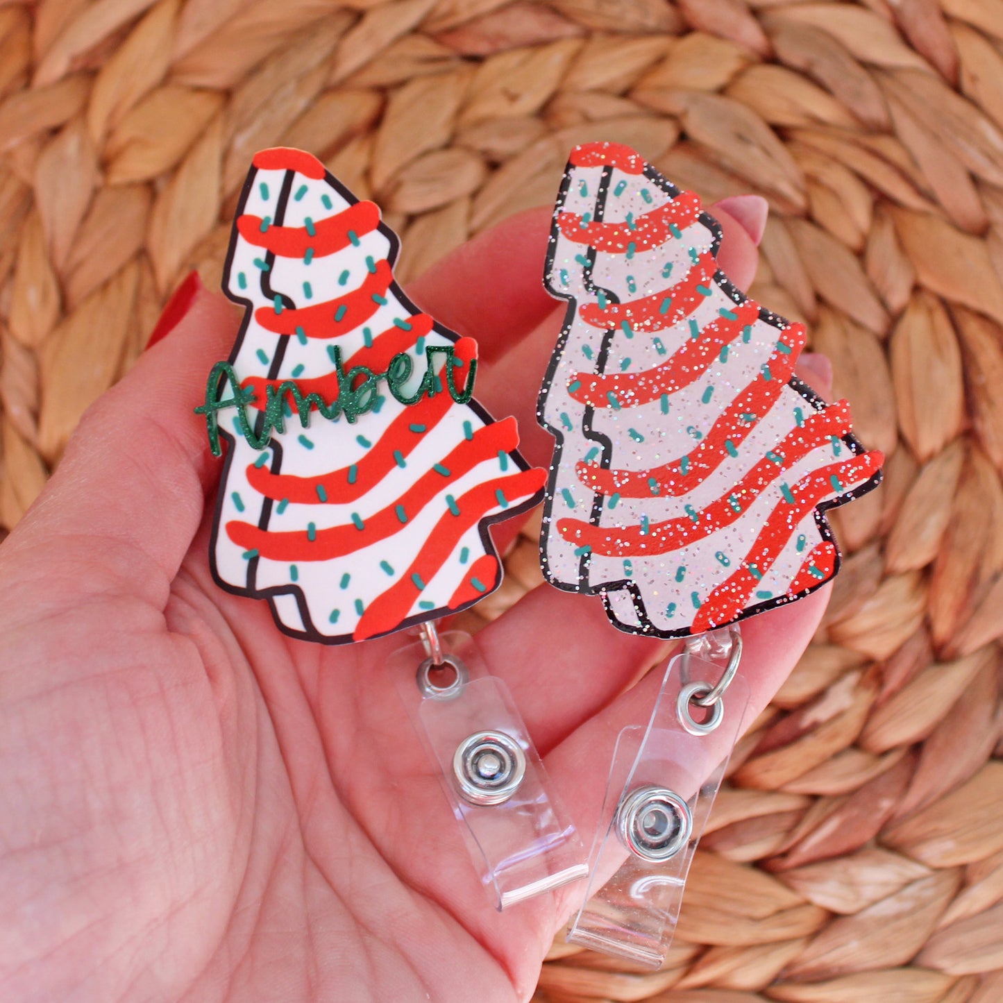 Christmas Cake Custom Badge Reel