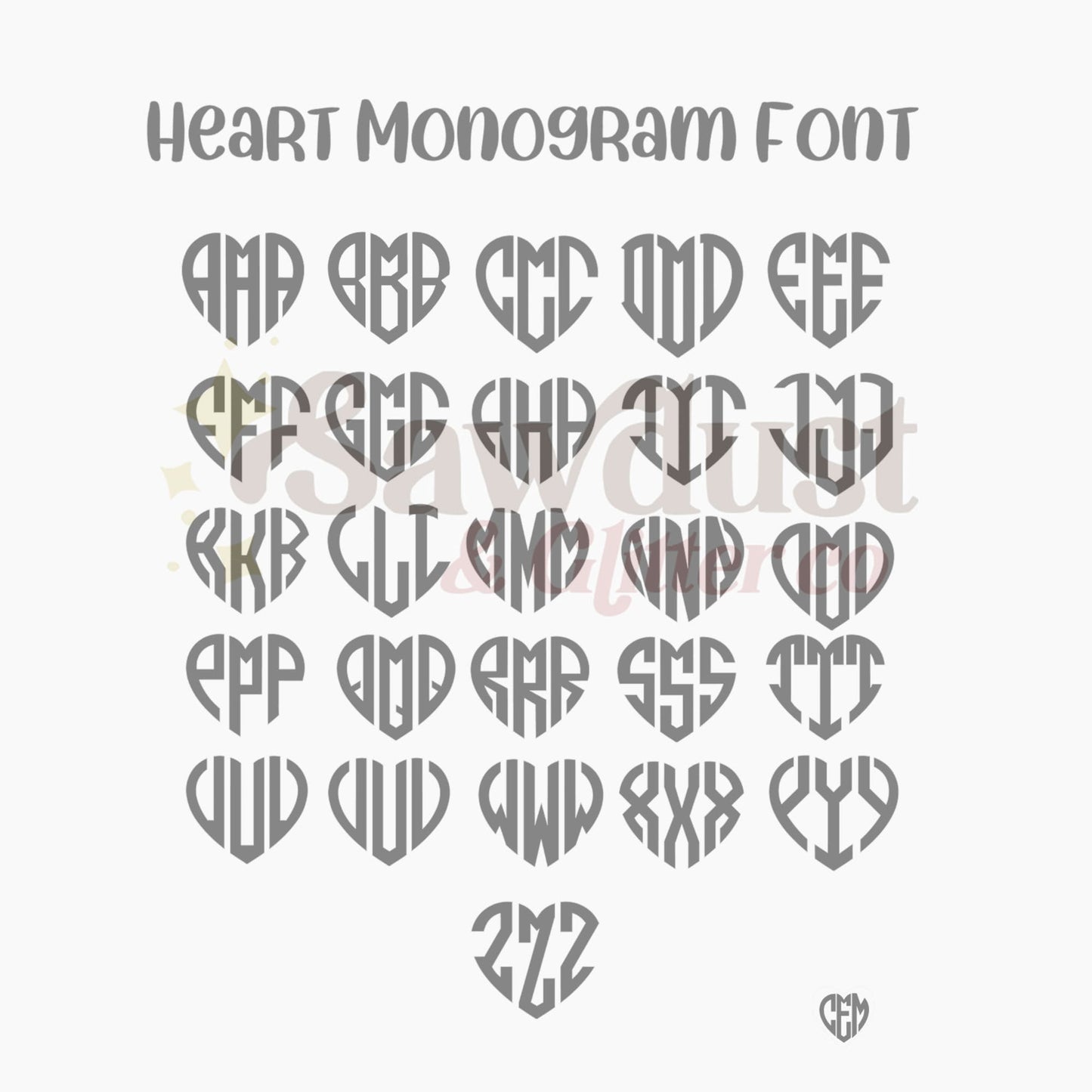 Monogram Stanley Name Plate, Scallop with hearts