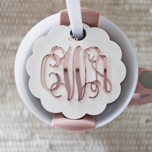 Monogram Stanley Name Plate Topper- Scallop Style