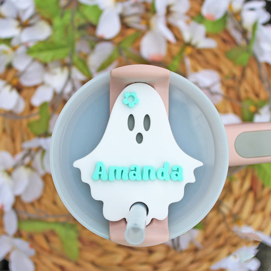 Ghost Stanley Name Plate- With Flower