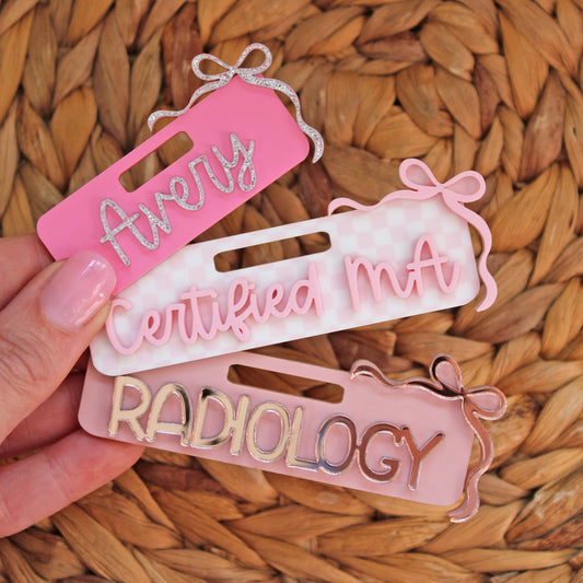 Bow Custom Acrylic Badge Topper