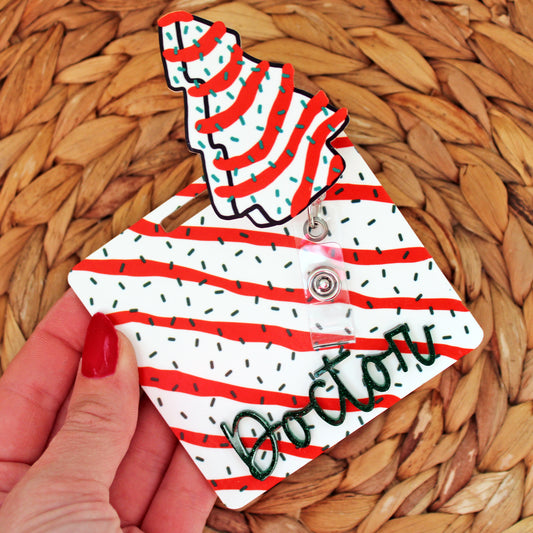 Christmas Cake Custom Badge Reel