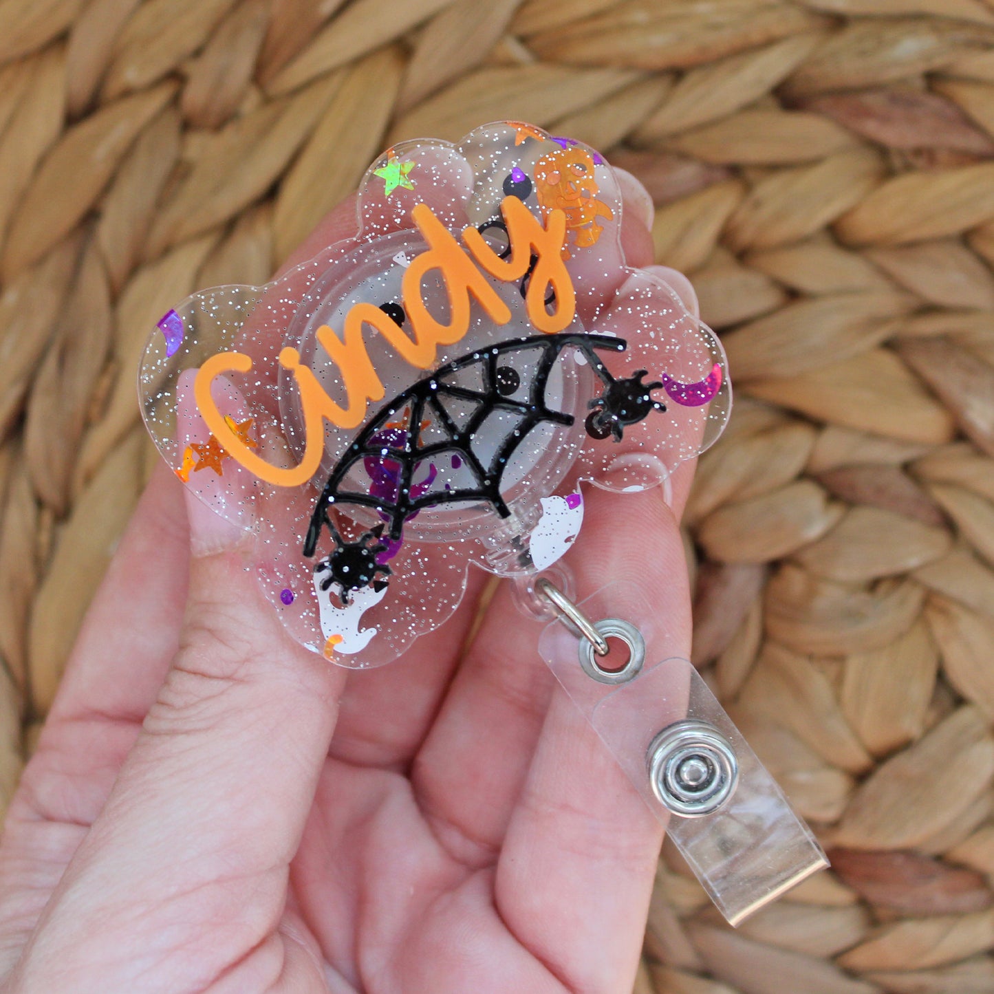 Spiderweb Name Badge Reel