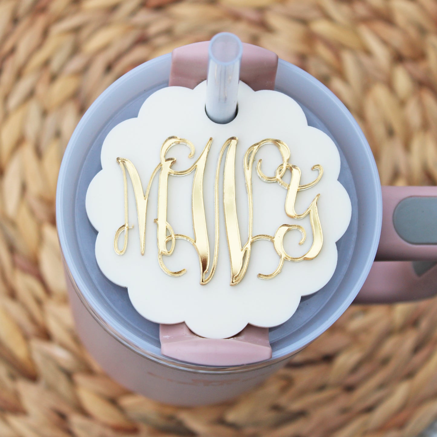 Monogram Stanley Name Plate Topper- Scallop Style