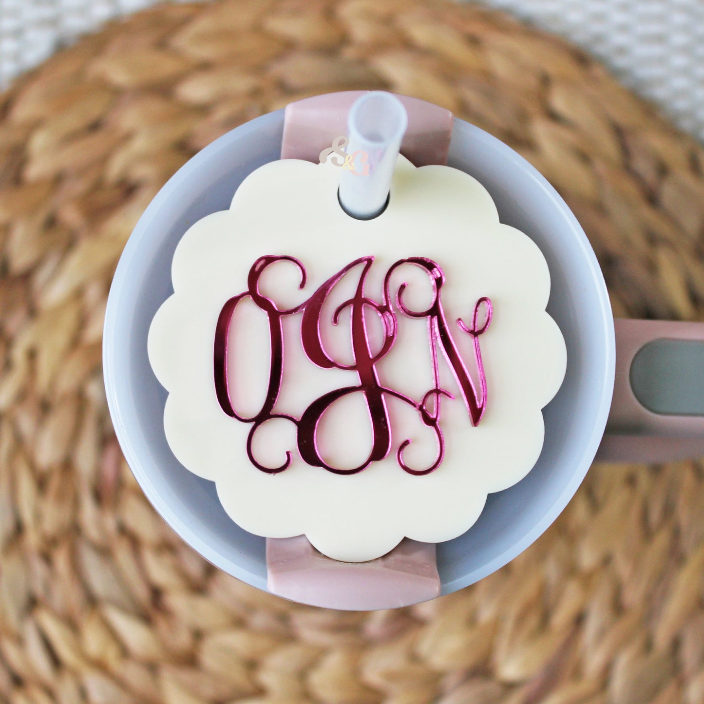 Monogram Stanley Name Plate Topper- Scallop Style