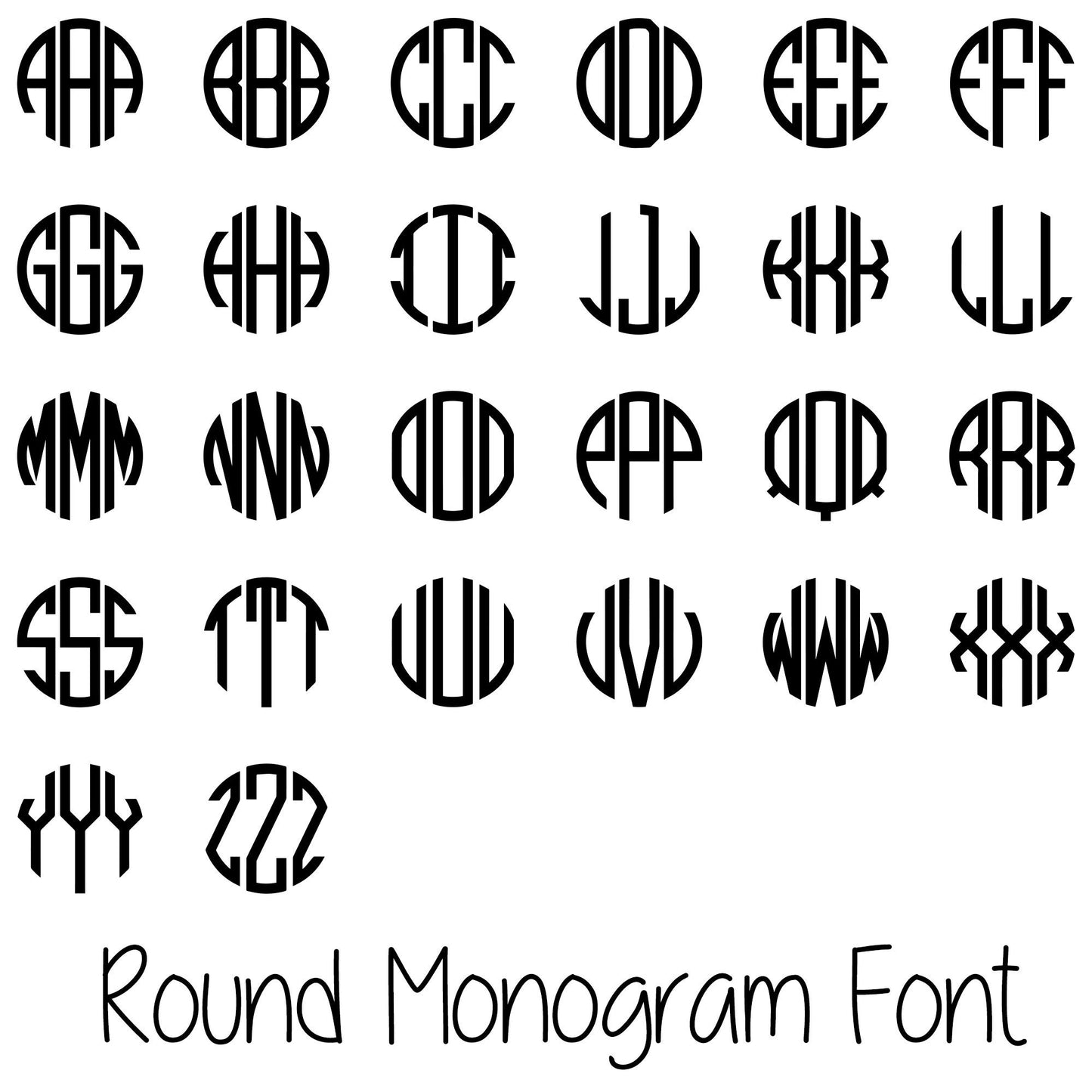 Monogram Stanley Name Topper- Round Style