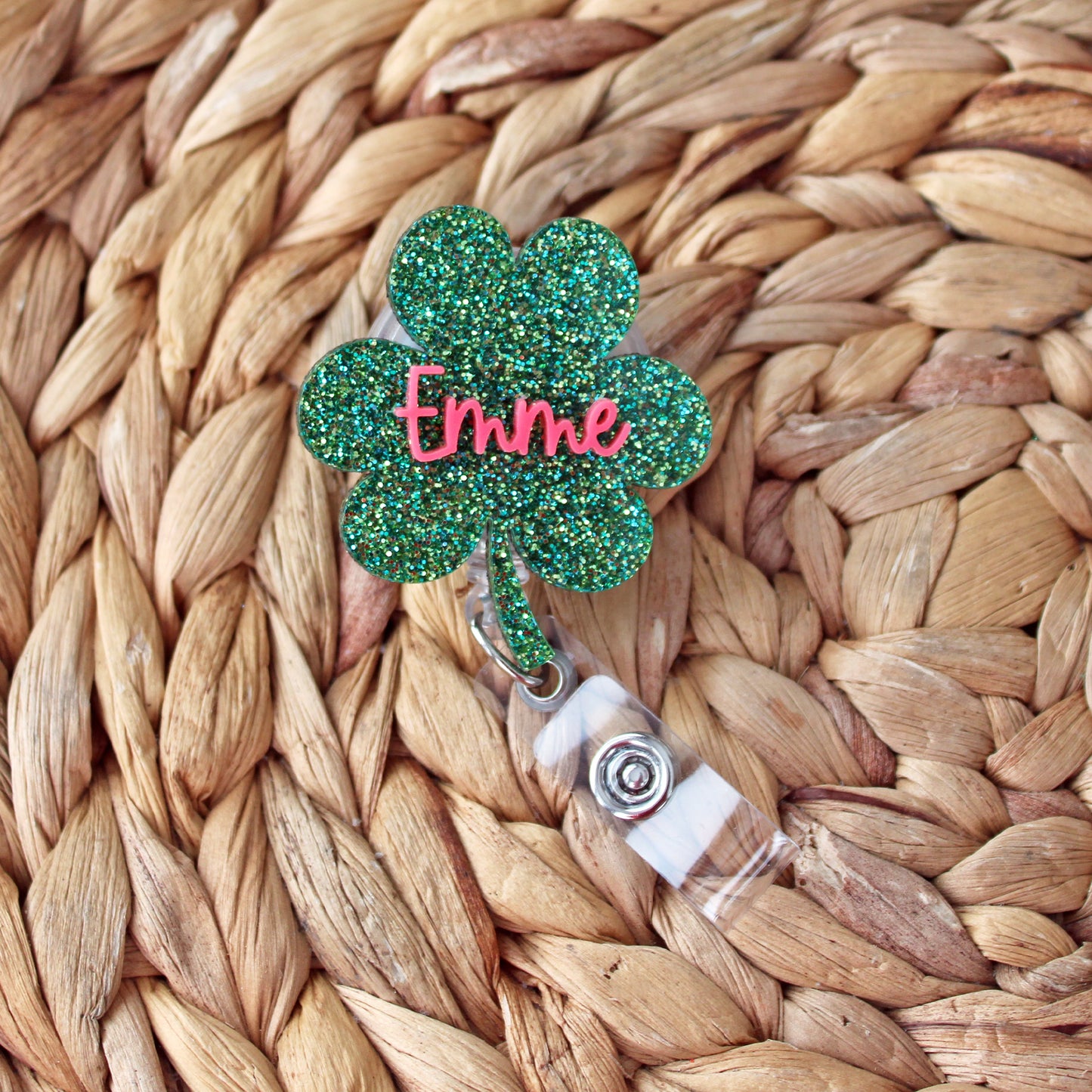 Clover badge reel