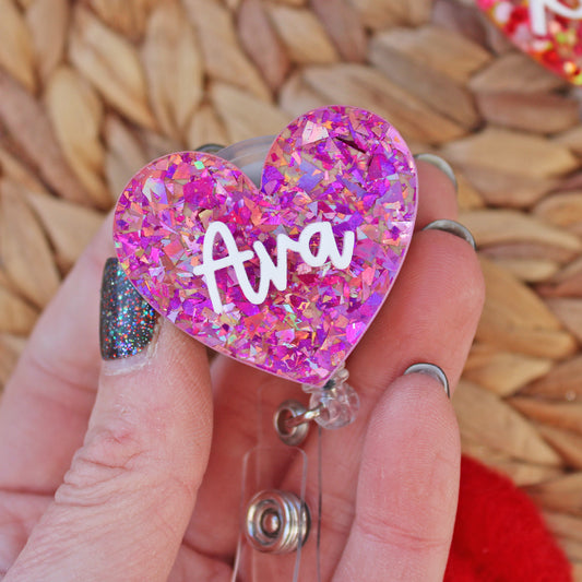Heart Name Badge Reel- 3D