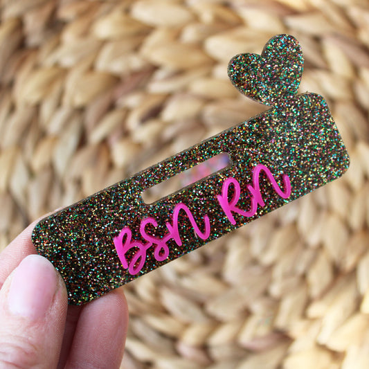 Custom Acrylic Badge Topper With Heart