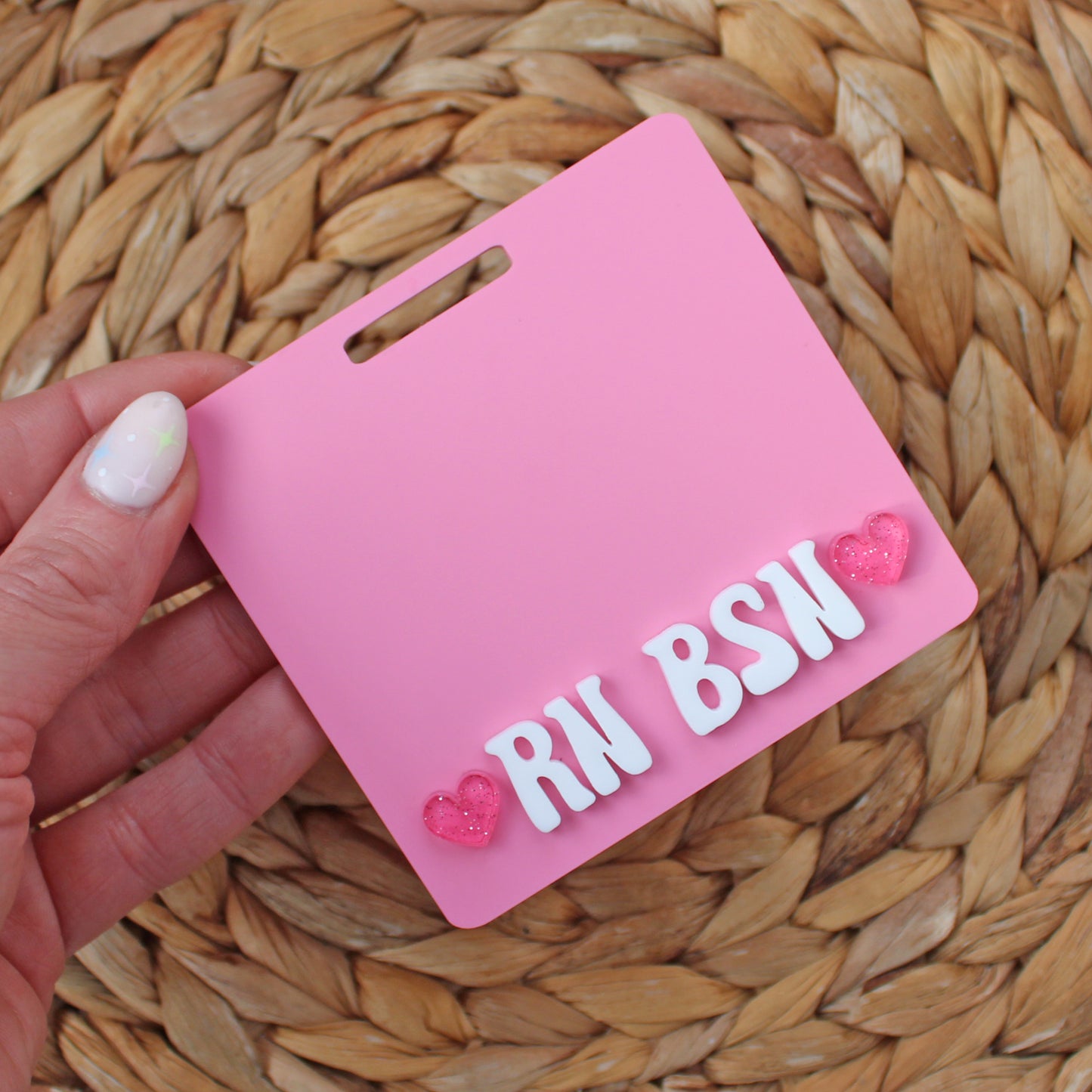 Heart Custom Acrylic Badge Buddy, with Extended sizes
