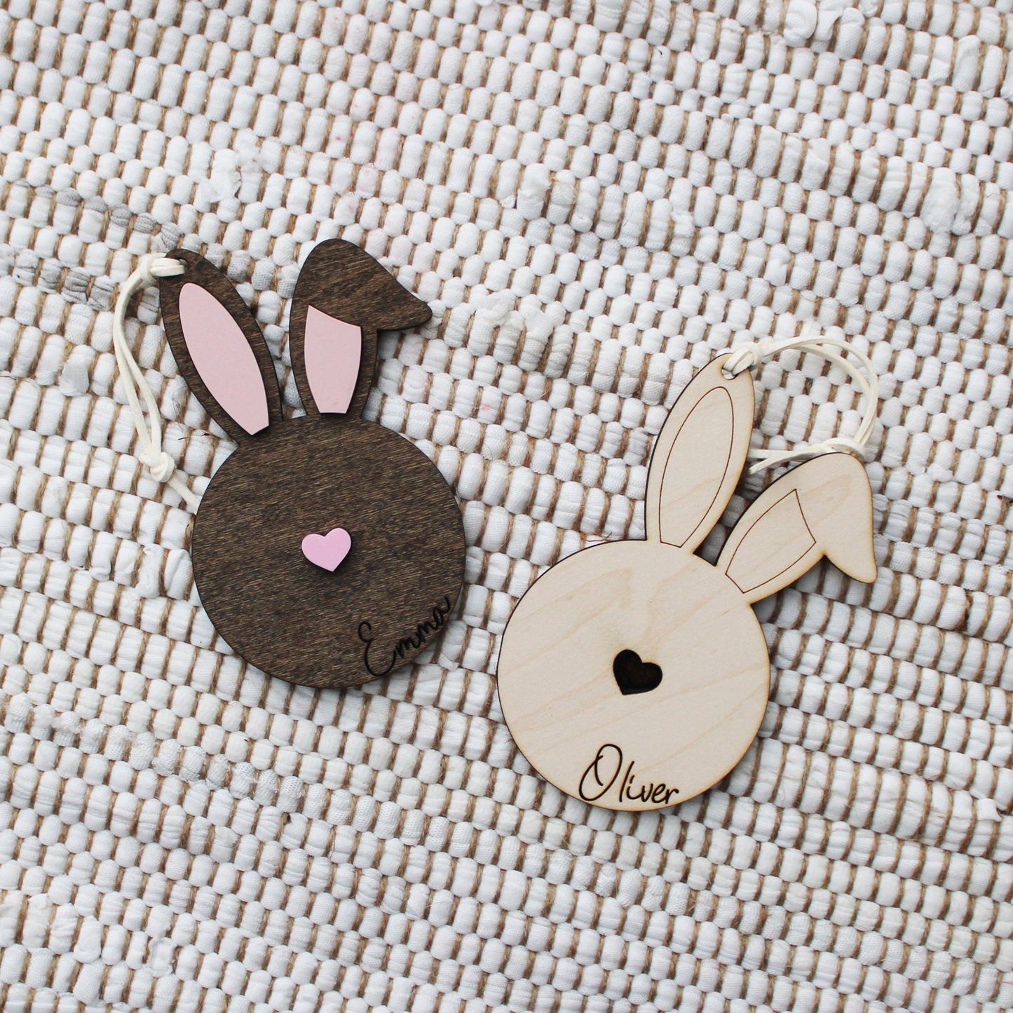 Easter Basket Name Tag, Bunny Name Tag, Minimalist Name Tag, Wooden Bunny Name Tag, Easter Tags, Kids Wood Name Tag, Engraved wood tag