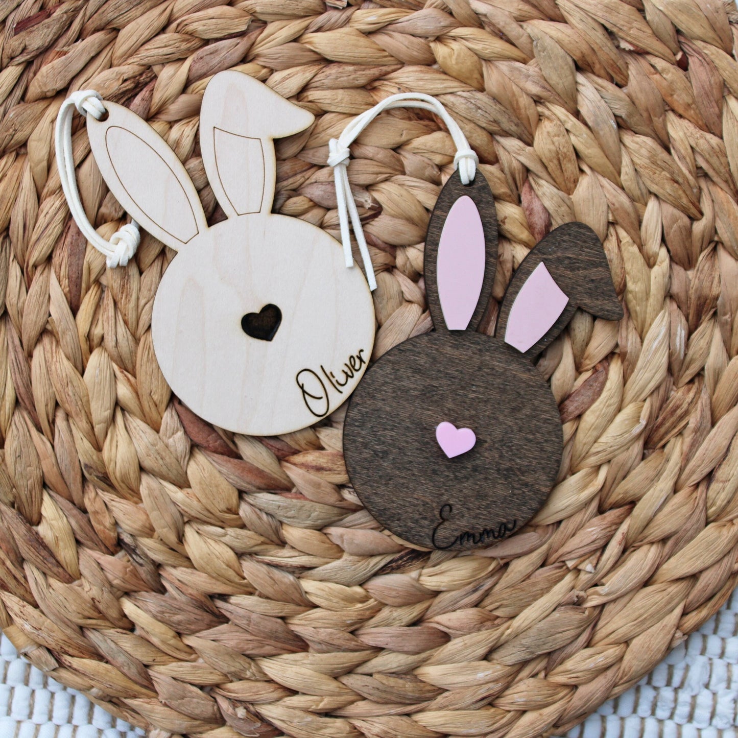 Easter Basket Name Tag, Bunny Name Tag, Minimalist Name Tag, Wooden Bunny Name Tag, Easter Tags, Kids Wood Name Tag, Engraved wood tag