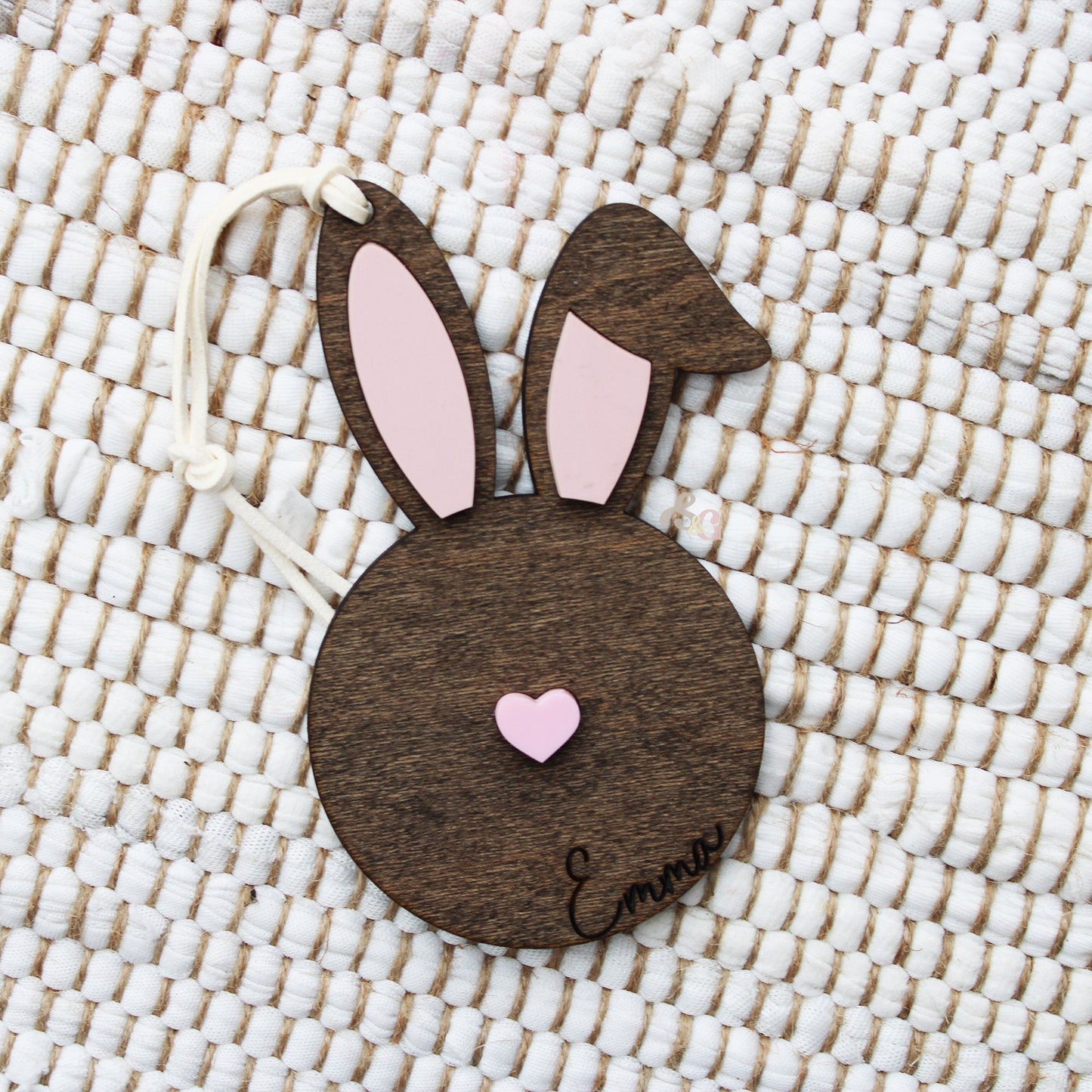 Easter Basket Name Tag, Bunny Name Tag, Minimalist Name Tag, Wooden Bunny Name Tag, Easter Tags, Kids Wood Name Tag, Engraved wood tag