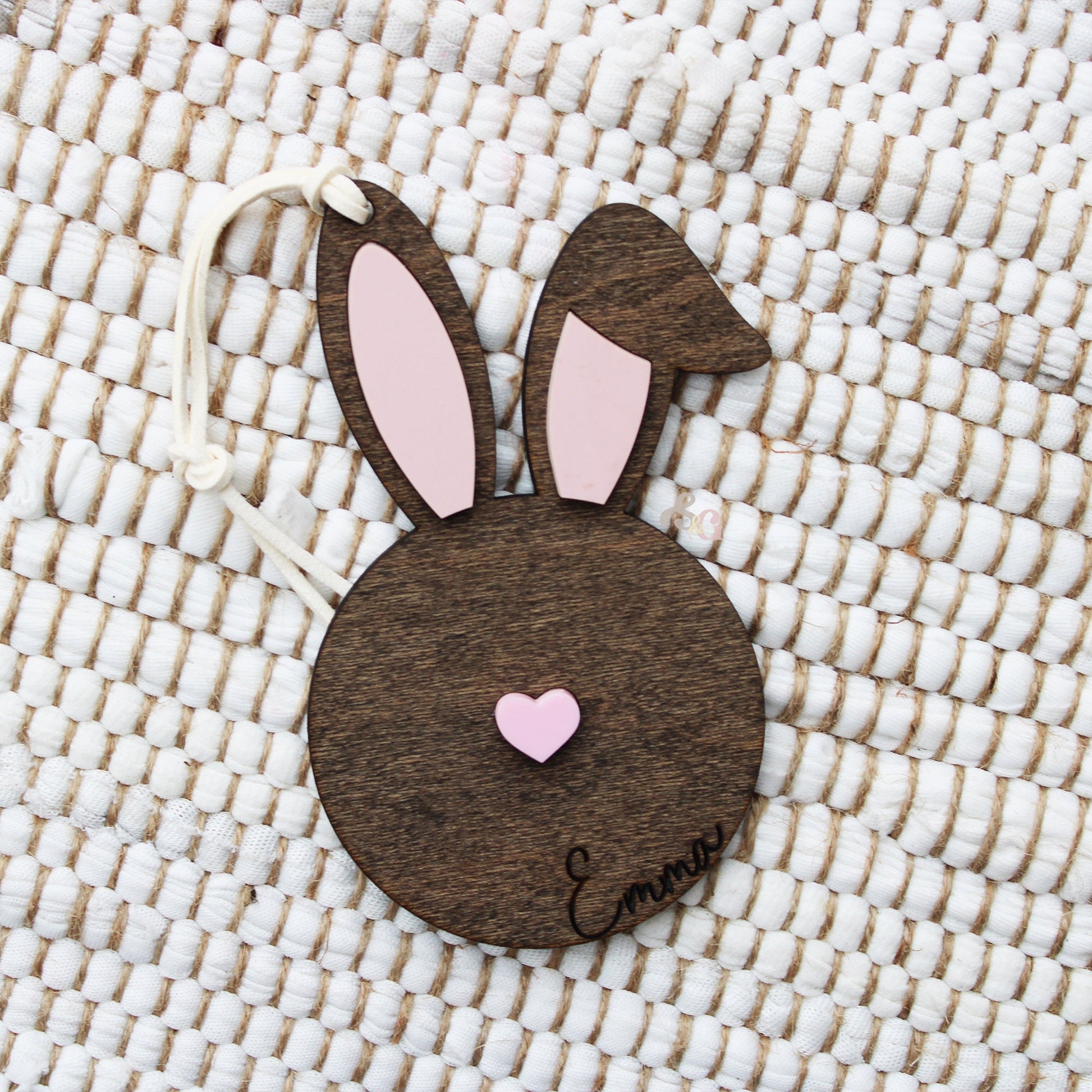 Easter Basket Name Tag, Bunny Name Tag, Minimalist Name Tag, Wooden Bunny Name Tag, Easter Tags, Kids Wood Name Tag, Engraved wood tag
