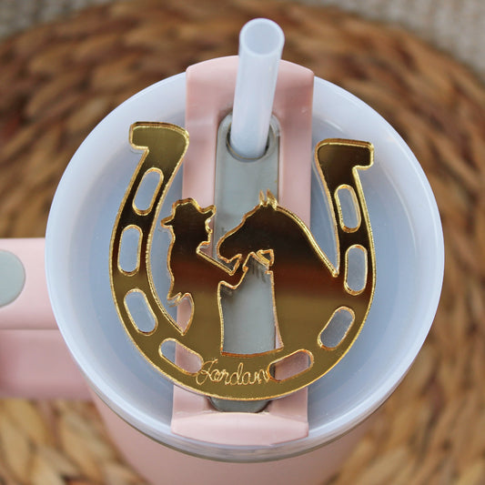 Horse Stanley topper, equestrian name plate, Personalized Stanley Lid Name Tag, Cup Topper, Horse topper, Stanley Name Plate, Stanley Topper
