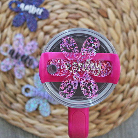 Custom Daisy Stanley Topper Nameplate for H2.0 Tumblers ONLY - Personalize your 20oz, 30oz, or 40oz cup with this unique accessory