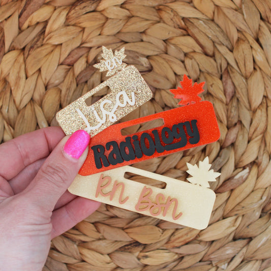 Leaf Acrylic Badge Topper
