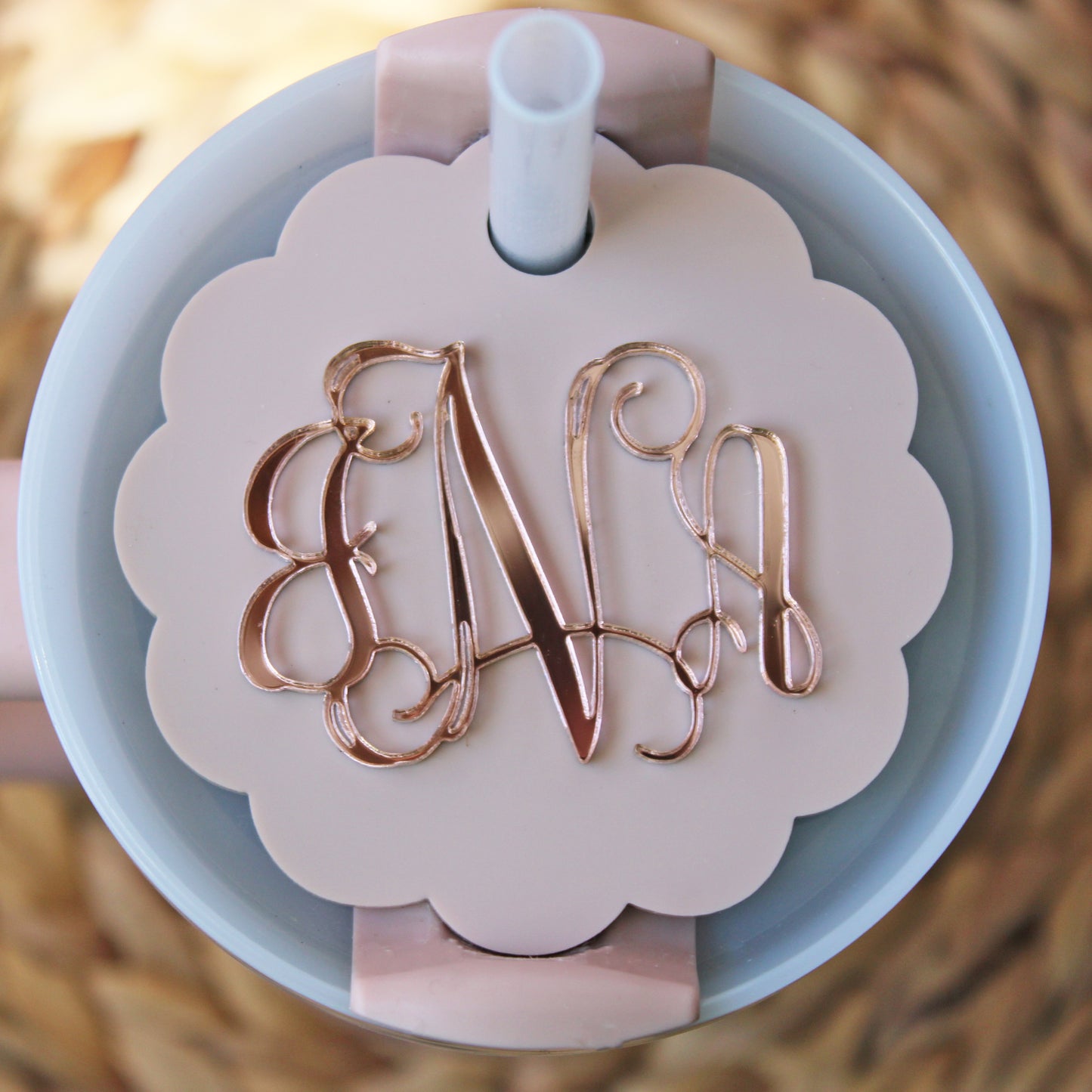 Monogram Stanley Name Plate Topper- Scallop Style