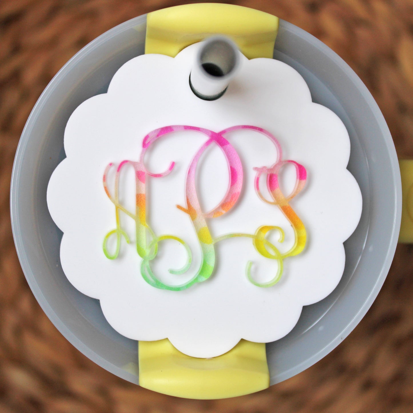 Monogram Stanley Name Plate Topper- Scallop Style