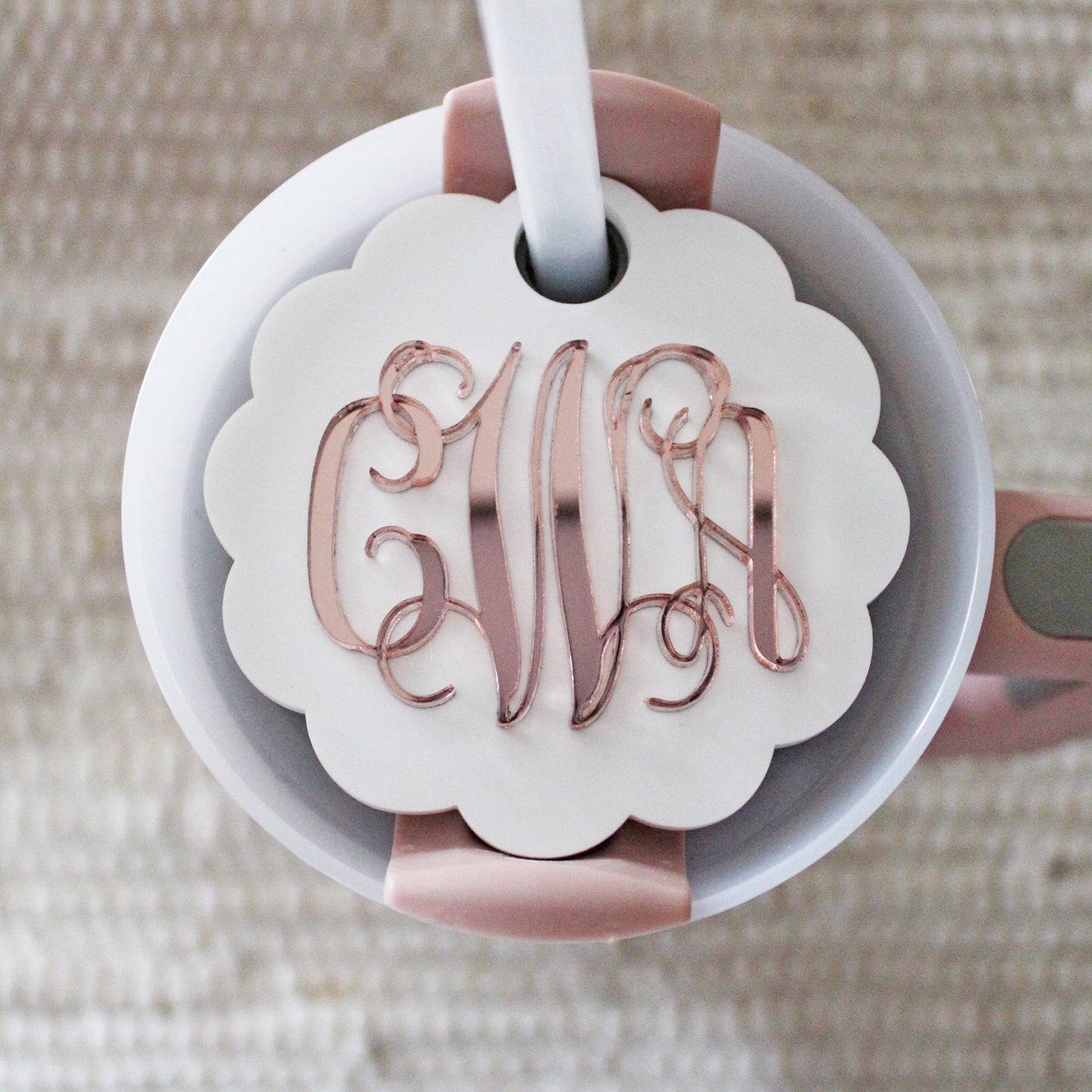 Monogram Stanley Name Plate Topper- Scallop Style