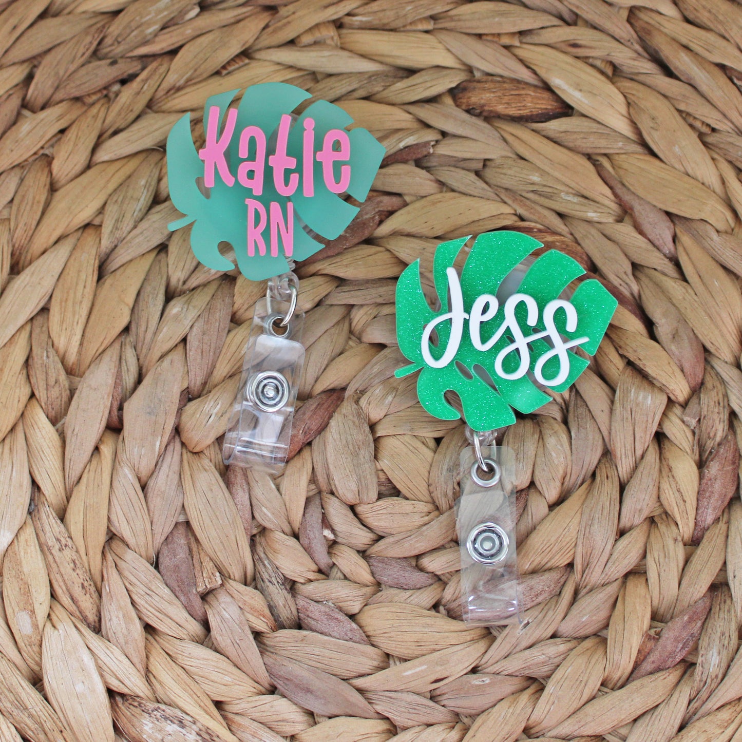 Monstera Tropical Leaf Badge Reel