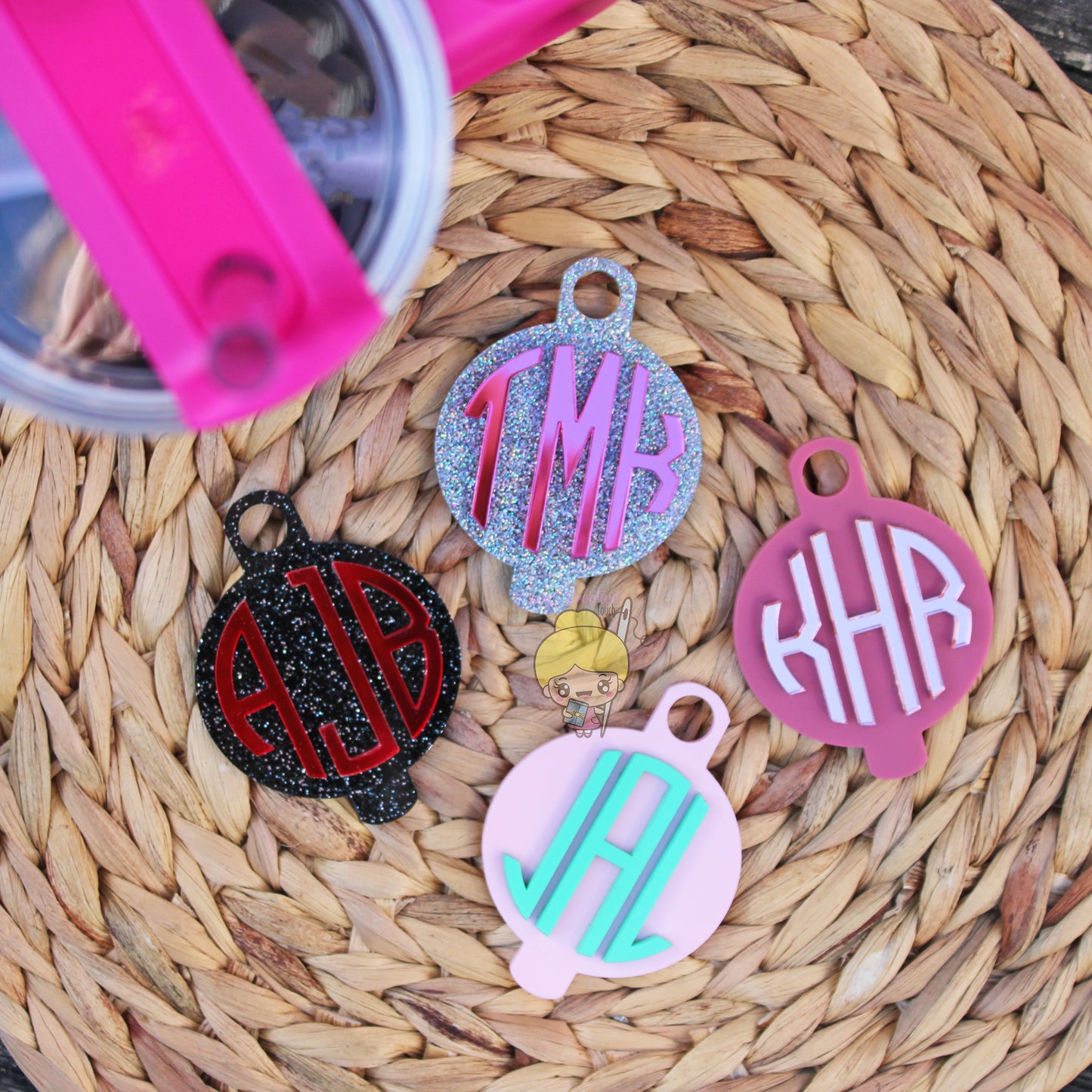Monogram Stanley Name Topper- Round Style