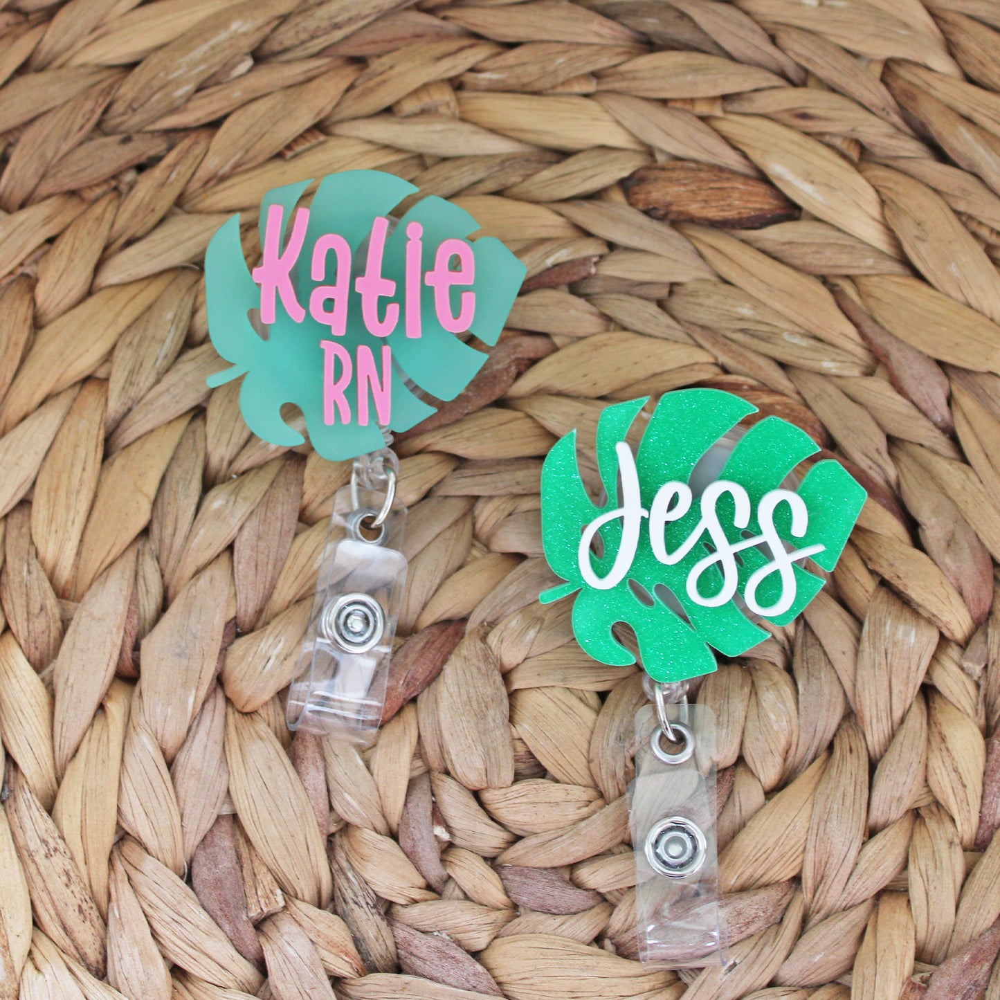 Monstera Tropical Leaf Badge Reel