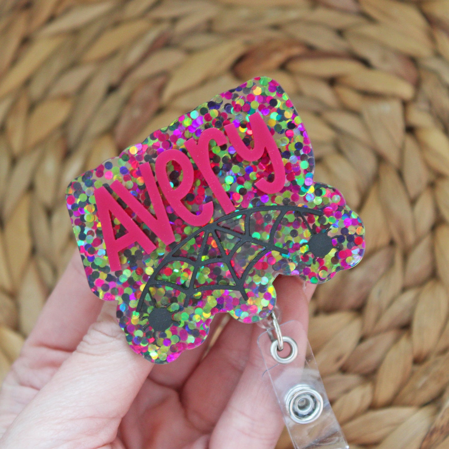 Spiderweb Name Badge Reel